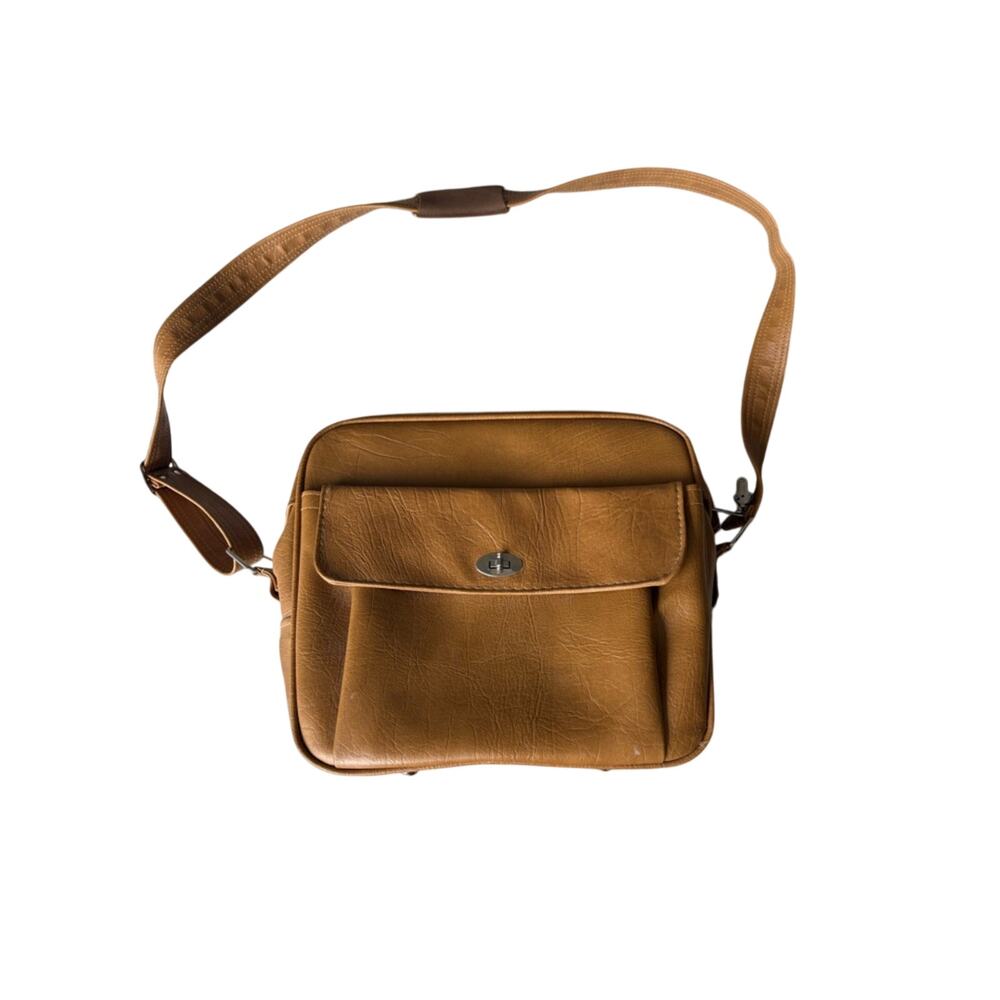 vintage Samsonite Silhouette faux leather travel messenger bag 7.5x14x13